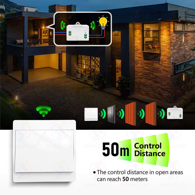 SLMPLEFUN Kinetischer kabelloser Lichtschalter mit Relaismodul und Sicherung, 433 MHz, 220 V, selbstbetriebender Wandschalter ohne Batterie für Lampen - Bild 4