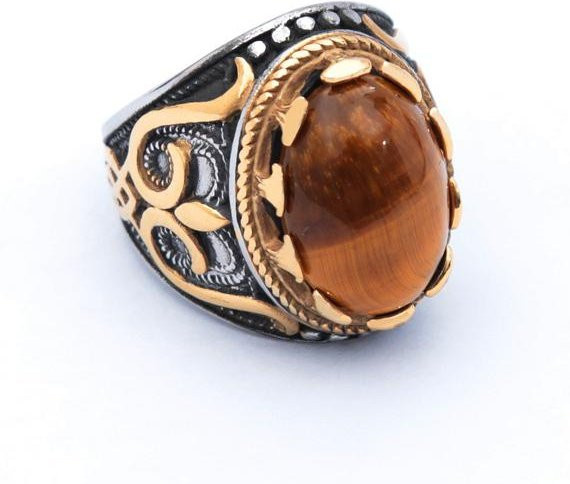 Wucifang Jewelry Ring Edelstahl, grüner Zirkonia, Unisex, Vintage - Bild 1