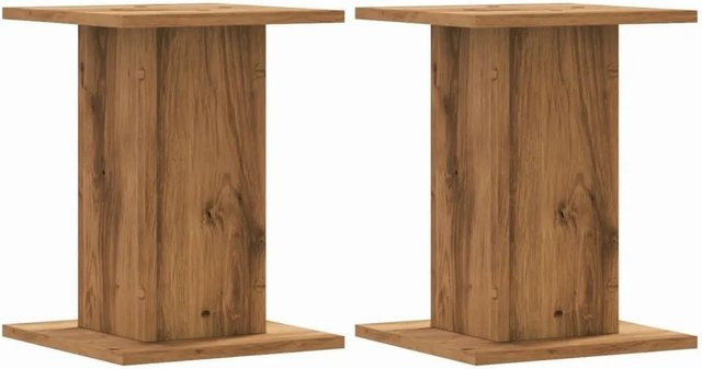 vidaXL Pflanzenständer 2er Set aus Holzwerkstoff in Eiche, B/T/H: 30 x 30 x 40 cm - Bild 1