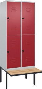 C+P Doppelstock-Spind Classic PLUS Sitzbank mit 2 Abteilen und Buche-Hartholz Sitzfläche, B/T/H: 212 x 80 x 81,5 cm - Bild 1
