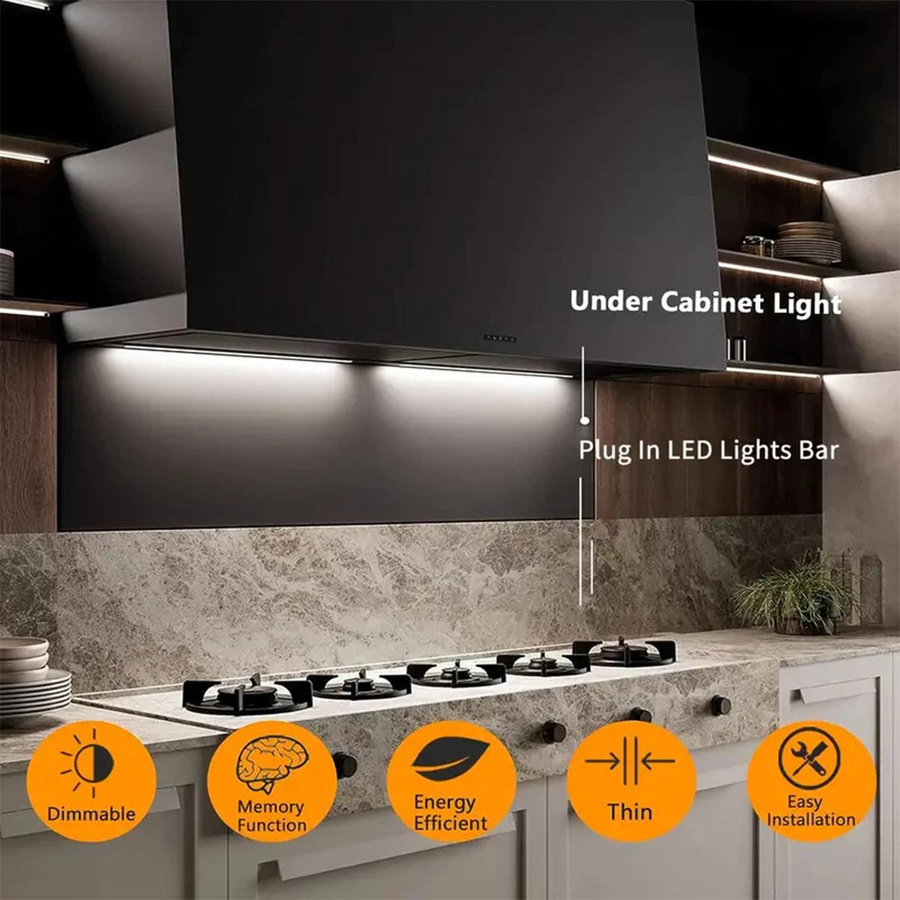 YJMP Super Lighting LED Nachtlicht mit USB-Anschluss, dimmbar und mit 3 wechselbaren Farben, inklusive Magnetstreifen, Farbe: Weiß, Länge: 20 cm - Bild 3