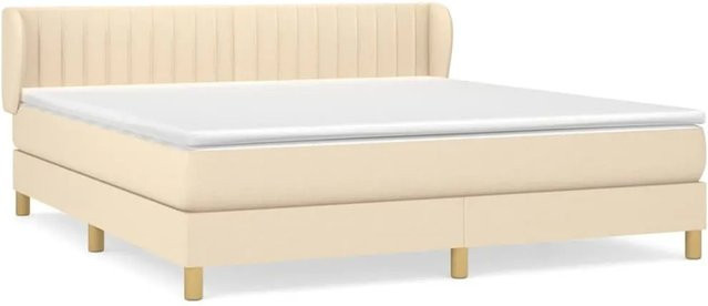 vidaXL Boxspringbett mit Matratze in Beige, Hybrid-Design mit Taschenfederkern, B/T: 180 x 200 cm, Höhe: 183 cm - Bild 1