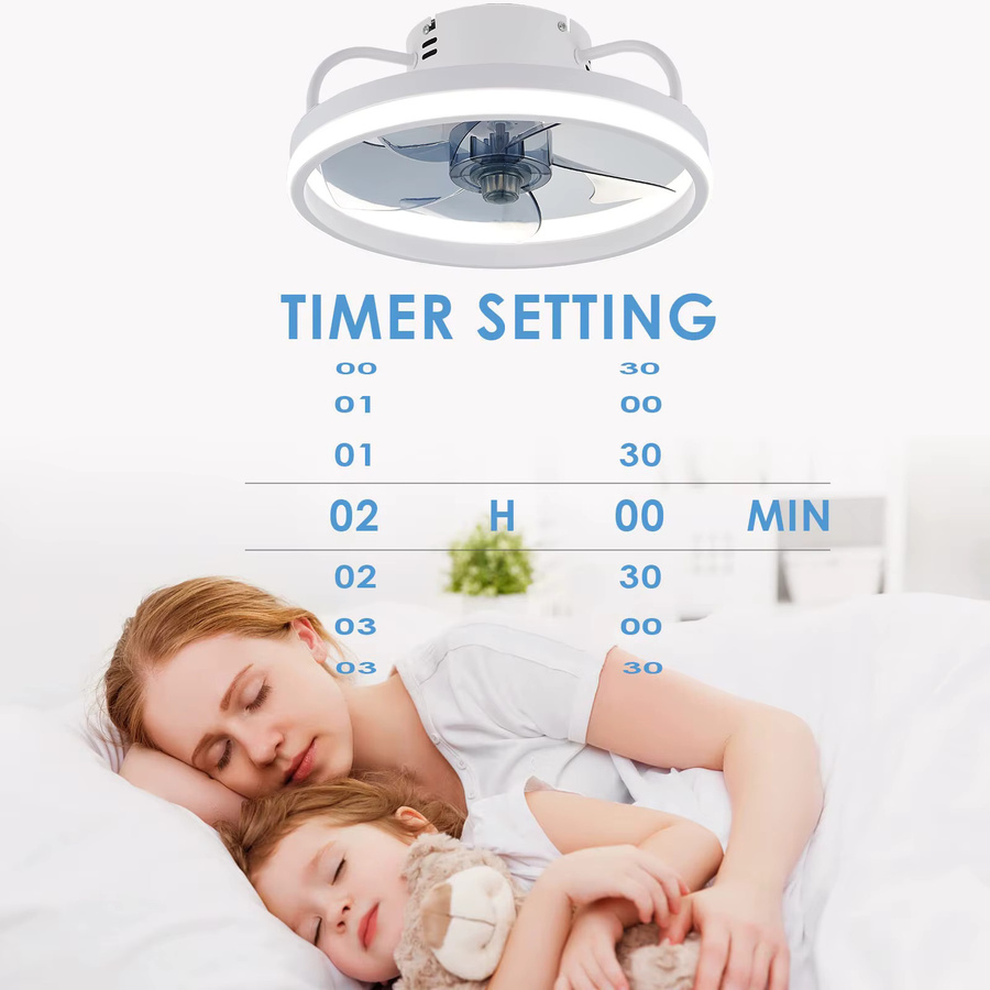Avehrit Intelligente LED-Deckenventilatorleuchte in Weiß mit 55W, 4400LM, Fernbedienung und App-Steuerung, dimmbar mit 6 Geschwindigkeiten für Schlafzimmer und Wohnzimmer - Bild 2