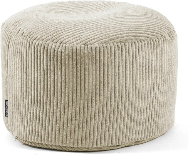 mokebo Sitzhocker Der Faule Lenz aus Cord in Beige mit EPS-Perlen Füllung - Bild 1
