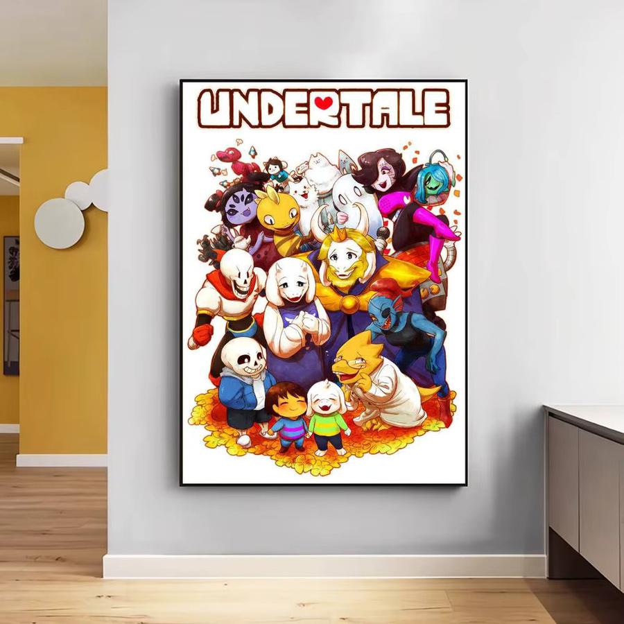 Undertale Anime Wandaufkleber aus wasserfestem Papier, Mehrfarbig, Rechteckig - Bild 6