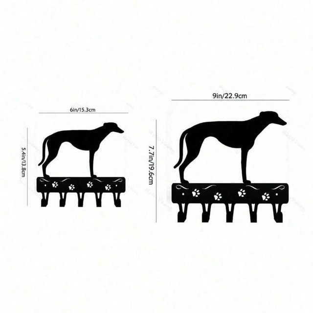 3er-Pack Hund Wandhaken von CIFbuy in Mattschwarz und Bunt zur platzsparenden Wandmontage - Bild 1
