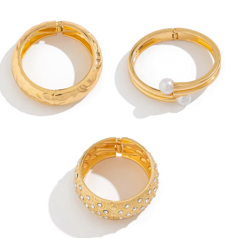 Ingemark Armreifen Metall, Perle, Gold, Unisex - Bild 4