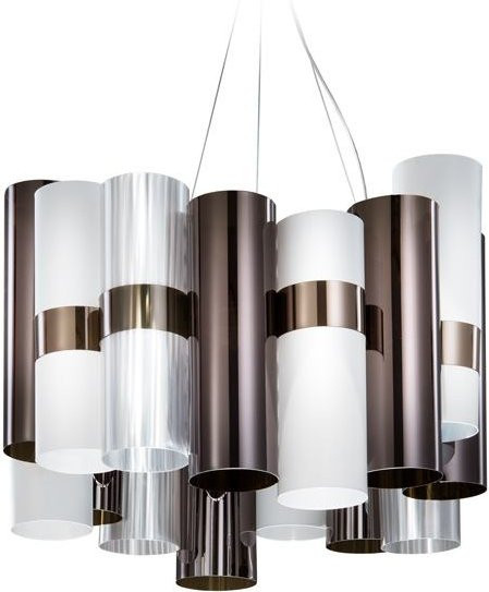Slamp La Lollo M LED-Pendelleuchte in Zinn und Weiß mit integriertem LED-Leuchtmittel (2700K) - Bild 1