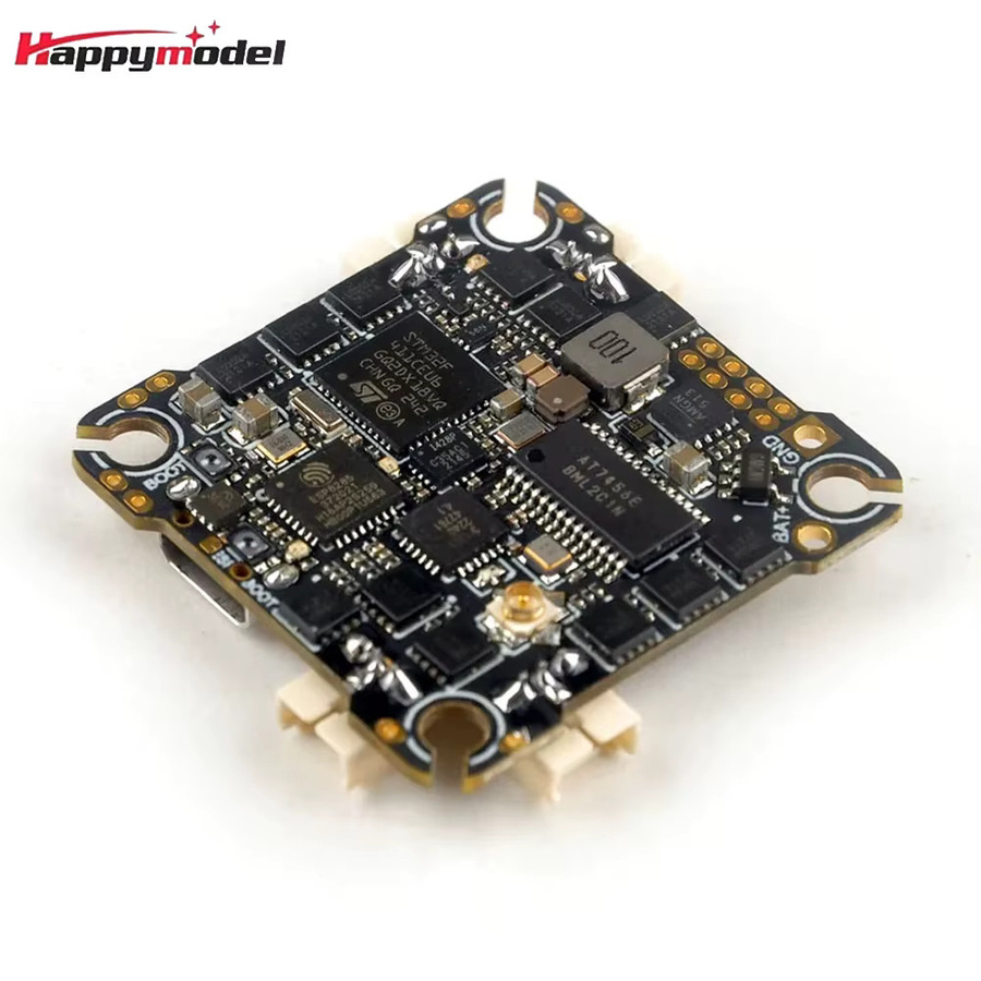 HappyModel CrazyF411 FPV-Drohnen Flugcontroller mit 2-4S ELRS Betaflight 4-in-1 Blheli_s 20A ESC und CRSF Empfänger in Schwarz - Bild 2