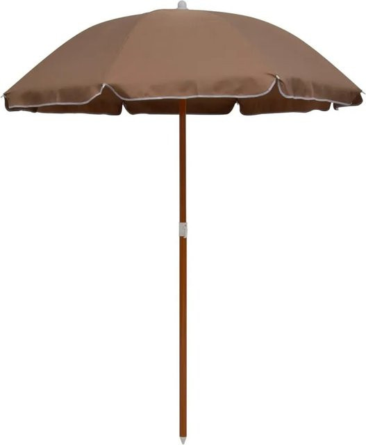 vidaXL Sonnenschirm mit Stahl-Mast in Taupe aus Polyester, Höhe: 190 cm, Breite: 155 cm, Tiefe: 155 cm - Bild 1