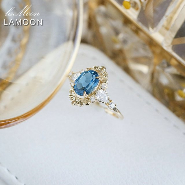 LAMOON Ring, 925 Silber, Topas, Zirkonia, Damen - Bild 1