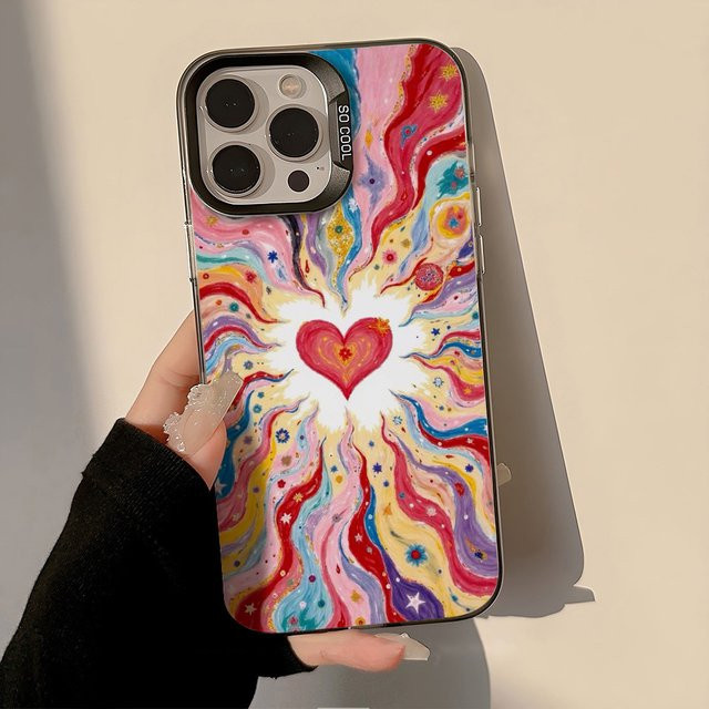 Caynes Silikon Handyhülle Brilliant Love in Multicolour für iPhone Modelle, stoßfestes Case Cover - Bild 1
