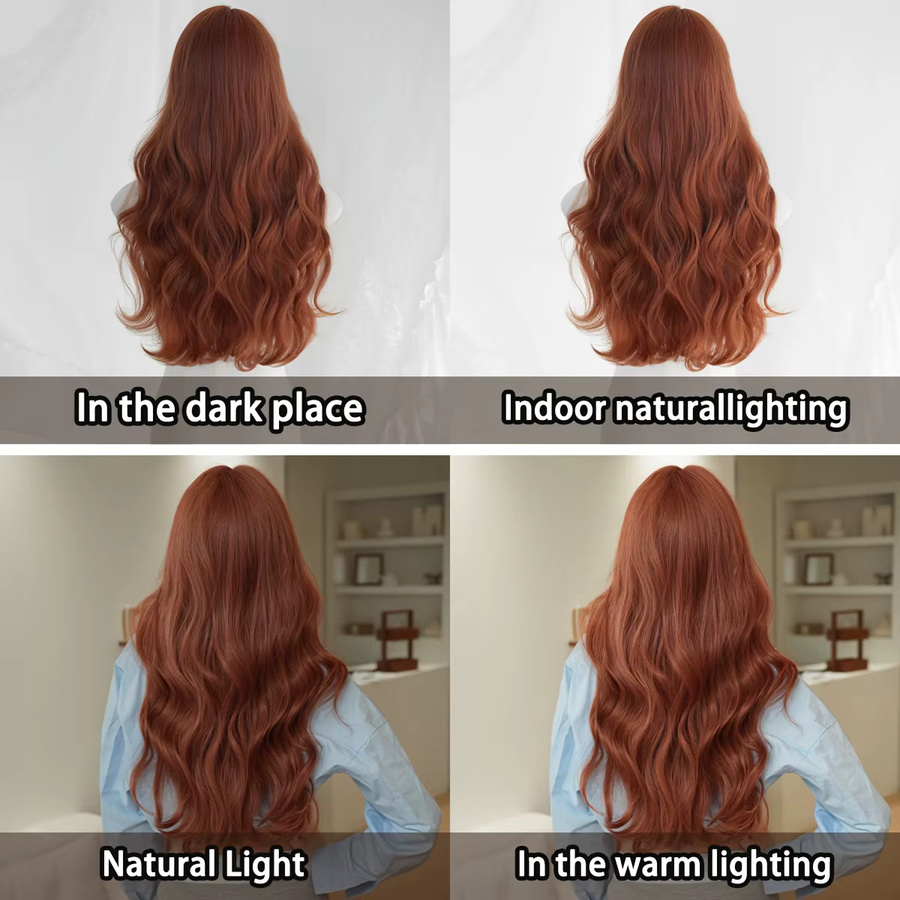 7JHH WIGS Perücke, Wasserwellen, Kupferbraun, Damen - Bild 4