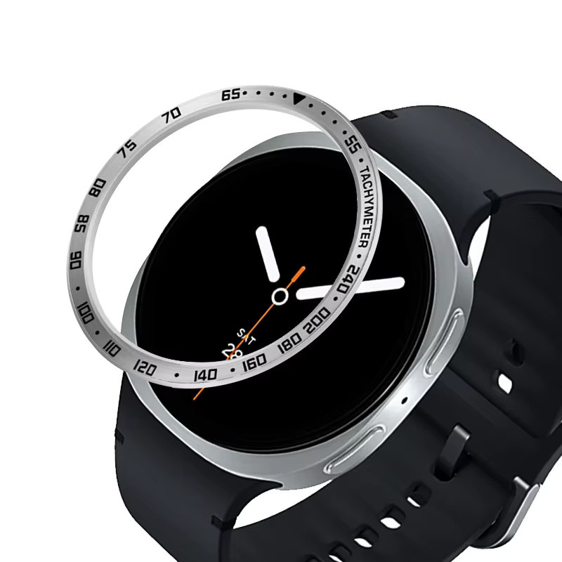 Metall-Lünettenring in Blau für Samsung Galaxy Watch 8, 7, 6, 5, 4 mit Zeit- und Geschwindigkeitsskala als Rahmenschutzring - Bild 4