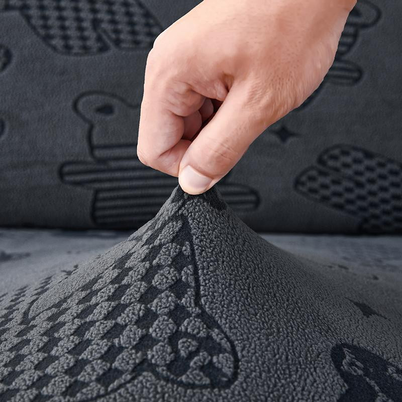 BRHUIXUE Jacquard Sofa Sitzkissen Abdeckung aus Polyester, licht grau, waschbar und rutschfest - Bild 1