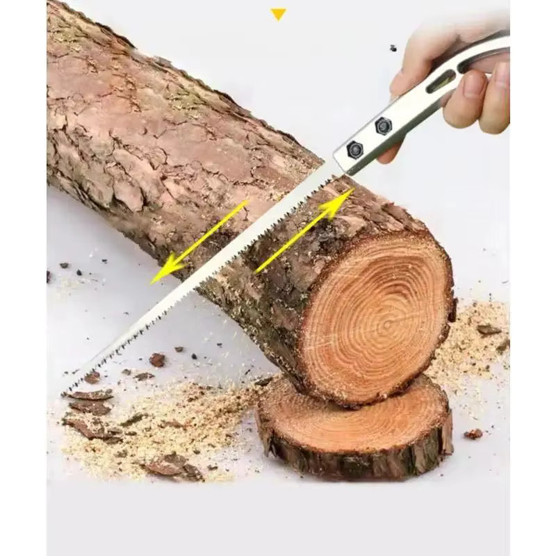 Handsäge aus Stahl mit Holzgriff für die Holzbearbeitung, Farbe: Silber, Länge: 340 mm - Bild 4