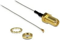Delock Antennenkabel SMA Buchse zu MHF III / U.FL-LP-040 in Schwarz/Grau/Gold - Bild 1