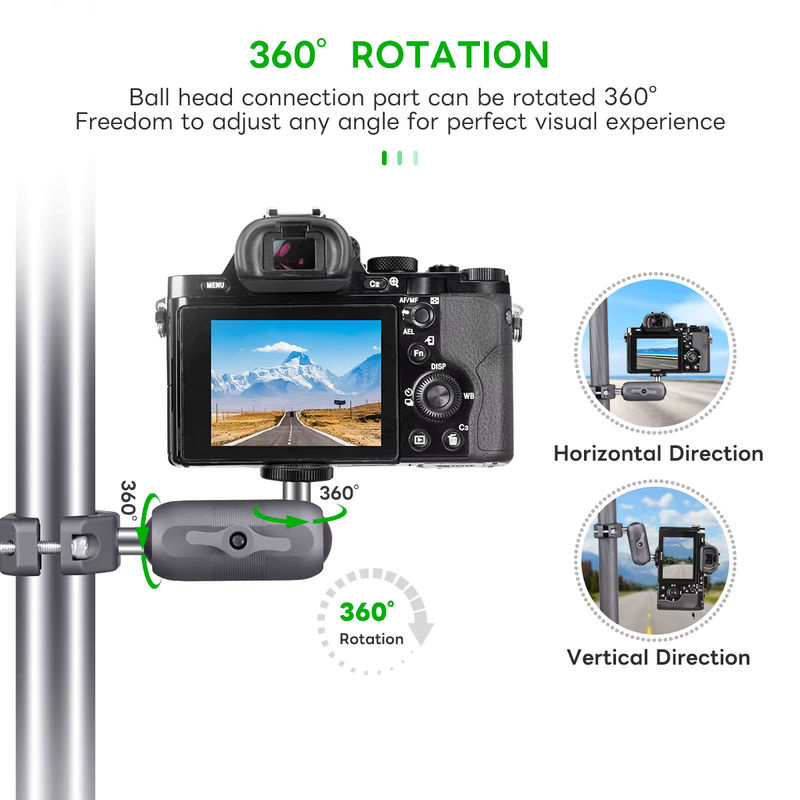 FANAUE Sportkamera-Halterung aus Aluminiumlegierung für Insta 360 und 1/4 Zoll Gewinde, geeignet für Motorrad und Fahrrad - Bild 6