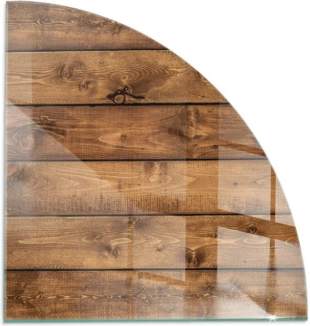 Tulup Glasplatte für Kamin in Braun mit Holzmaserung B/B: 100 x 100 cm - Bild 1