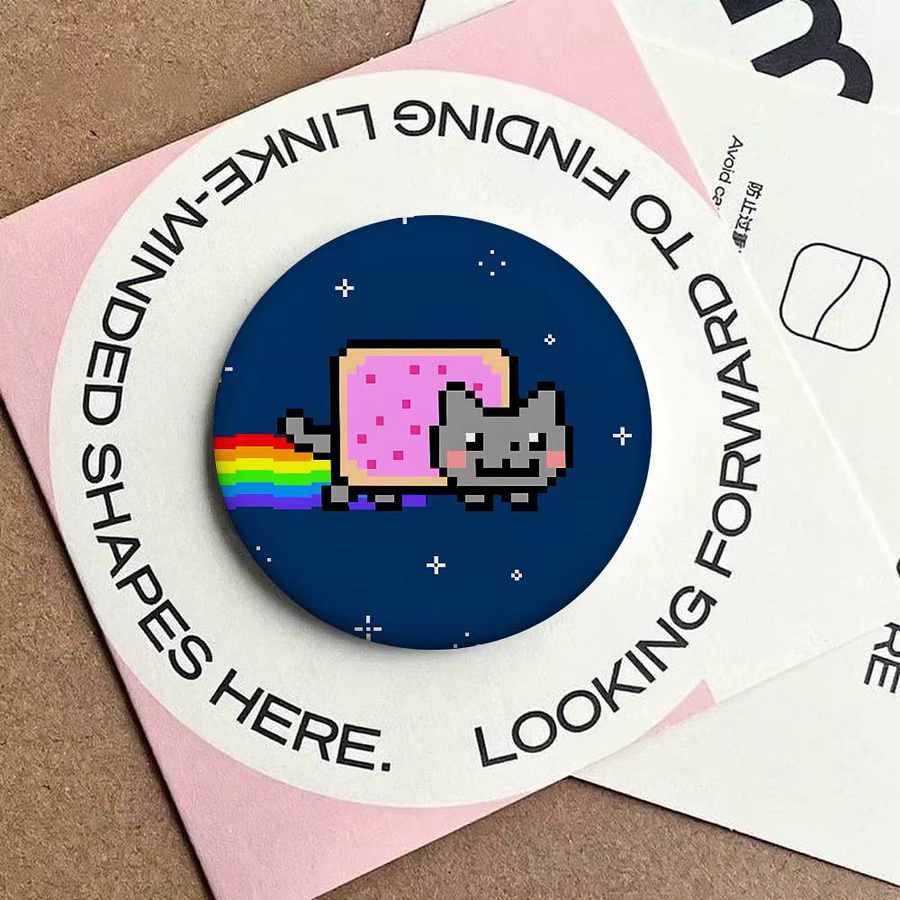 Brosche N-Nyan-Katze, Weißblech, Kayou - Bild 5