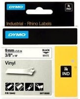Dymo Rhino IND ORIGINAL Beschriftungsband aus Vinyl, schwarz auf weiß, Breite: 9 mm, Länge: 5,5 m - Bild 1
