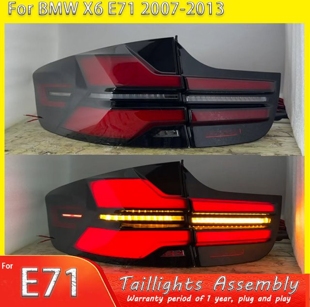 LED Rückleuchten für BMW X5 E70 und X6 E71 (2007-2013) mit DRL und Bremslicht in Rot von wzjoo - Bild 1