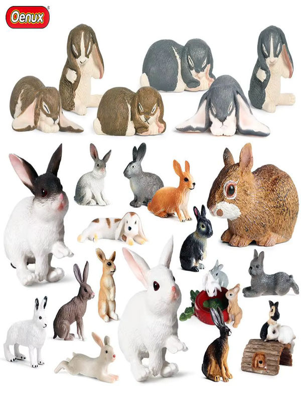 Oenux Lovely Farm Hase Actionfigur als mehrfarbige PVC-Dekoration und Kinderspielzeug - Bild 2