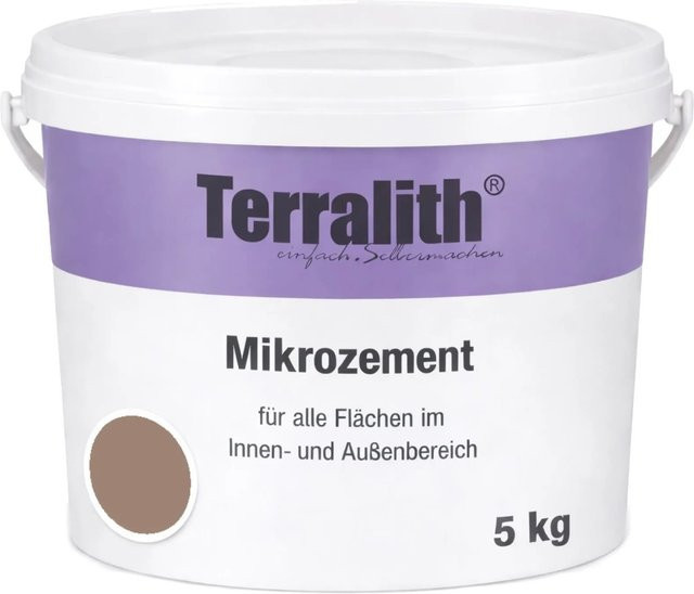 Terralith Mikrozement Fix & Fertig LFN0672 in Beige und Braun, 5 kg für 3,5 qm, Körnung 0-2 mm - Bild 1