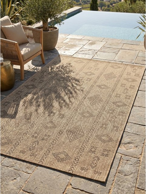 Kadima Design Outdoorteppich KASBERG im Vintage-Boho-Stil, Schwarz/Beige, B: 200 cm, T: 290 cm - Bild 1
