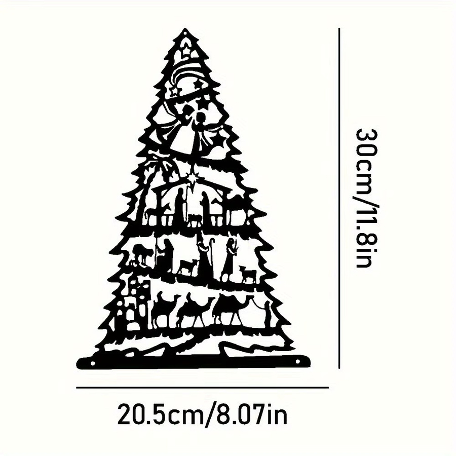 CIFBUY Wandskulptur aus Eisen in Schwarz mit Weihnachtsbaum und Naturmotiv als Raumdekoration - Bild 2