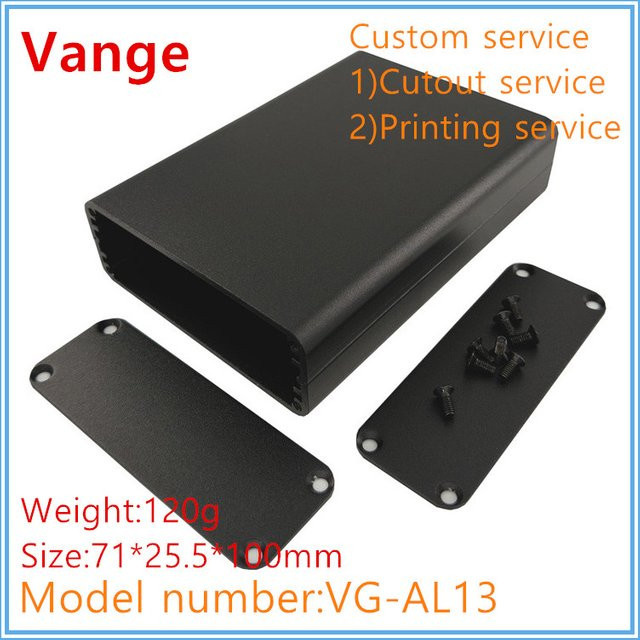 Vange Audiomodulgehäuse Aluminium Projektbox Schwarz B/T/H: 71 x 25,5 x 100 mm - Bild 1