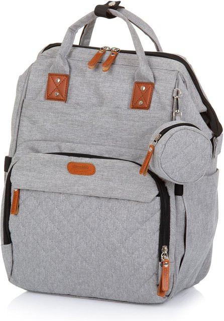 Chipolino Wickeltasche als Kinderwagen Rucksack mit Schnullertasche in Hellgrau - Bild 1
