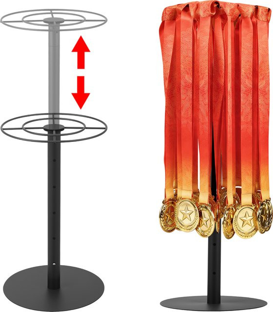 Willstar Drehbarer Medaillenhalter Tischaufsteller aus Metall in Schwarz, Höhenverstellbarer Medaillenständer für Auszeichnungen - Bild 1