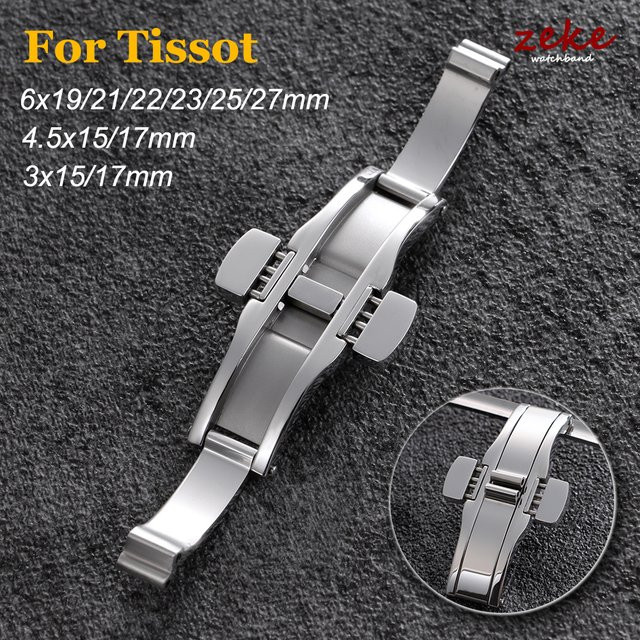 Tissot Uhrenarmbandverschluss Schmetterling, Edelstahl, Silber, Unisex - Bild 1