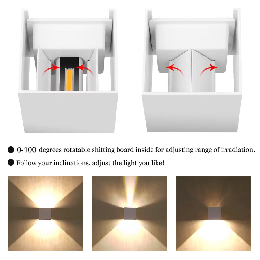 Evelobin Moderne LED Wandleuchte Weiß Quadratisch mit Warmweißem Licht für Innen und Außen - Bild 2