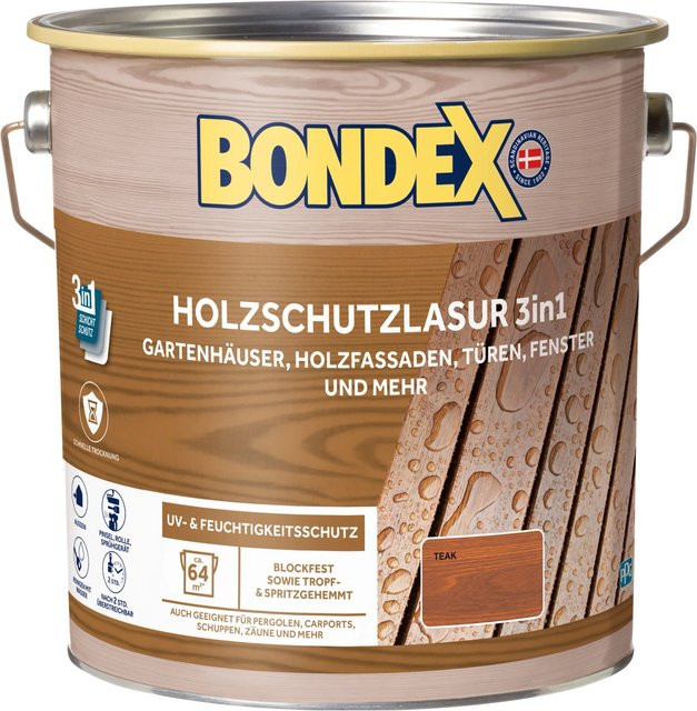Bondex Holzschutzlasur 3 in 1 Eiche Hell wasserbasiert - Bild 1