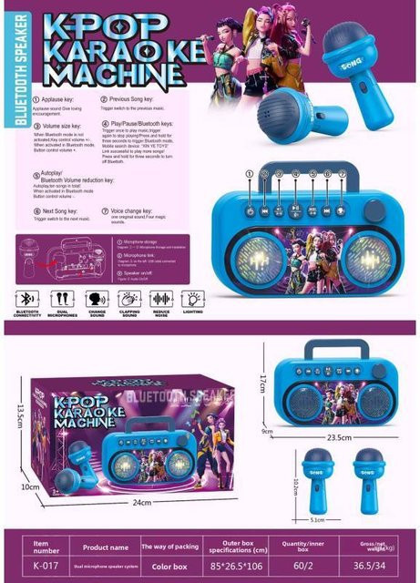 DewBloom Kinder Bluetooth Mikrofon Spielzeug, mit LED Lichtern, Blau - Bild 1