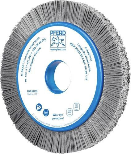 PFERD TOOLS COMPOSITE Rundbürste RBUP aus Kunststoff in Grau mit SiC-Filament, Korn 80, Durchmesser: 25 cm, Breite: 2,5 cm, Tiefe: 5,08 cm - Bild 1