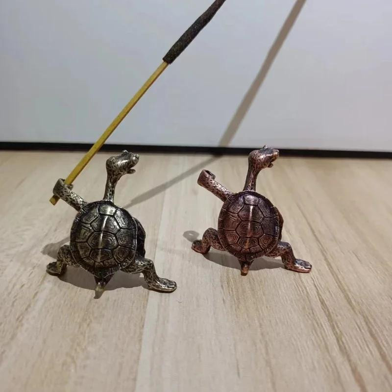 Yiran Furniture Weihrauchhalter Schildkröte in Bronze und Gold aus Zinklegierung im Vintage-Design - Bild 1