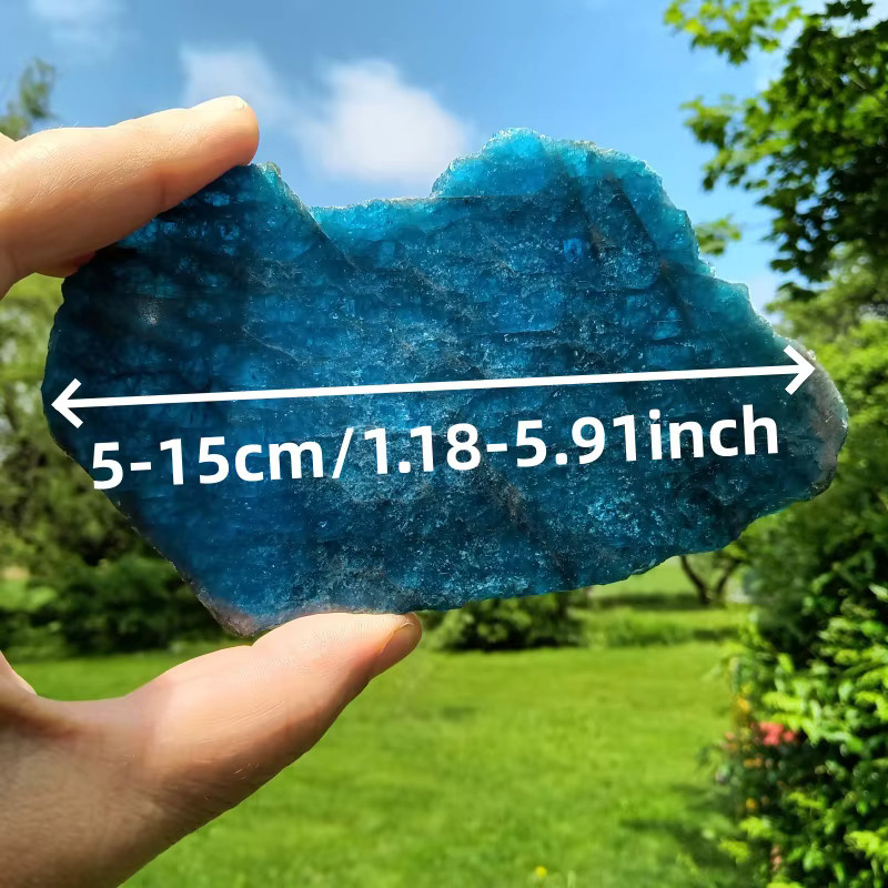 CrystalHola Apatit-Kristallsteinplatte in Blau für Heimdekoration und DIY-Projekte - Bild 3