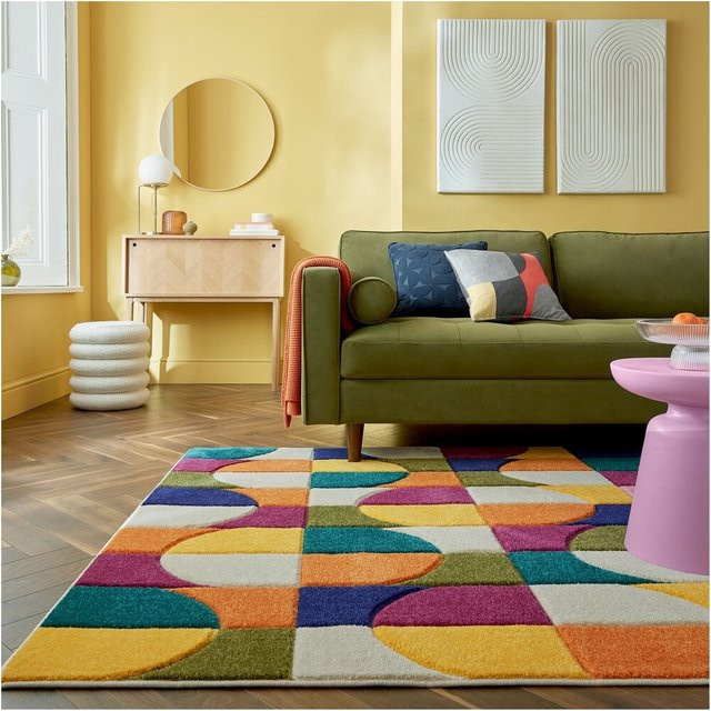 Geometrischer Teppich Kadima Design QUAGGY in Bunt im Retro-Stil, B/L: 200 x 290 cm - Bild 1