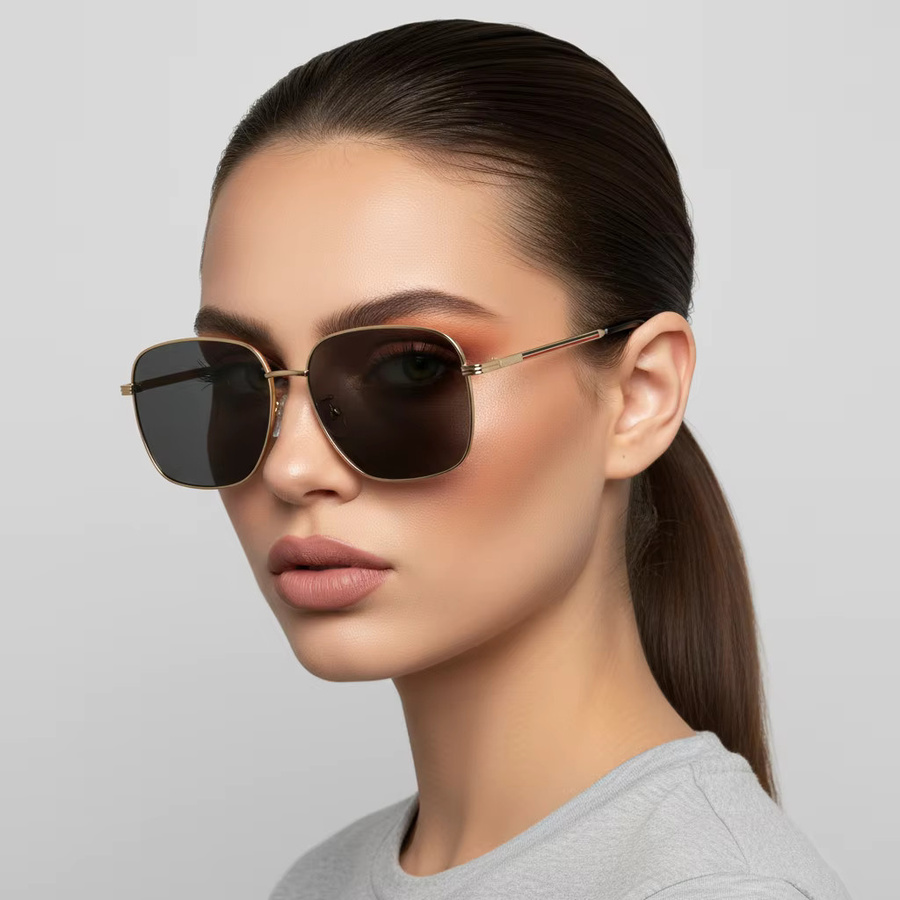 TWOOO Aviator Sonnenbrille, Vollrand, Metall, Gold, Unisex - Bild 2