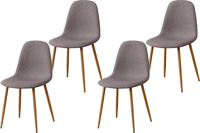 HTI-Living Stuhl SavannahW 4er Set in Grau mit Stoffbezug - Bild 1