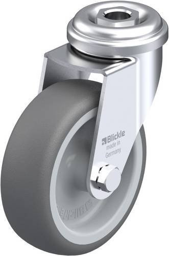 Blickle LRA-PATH 75G Lenkrolle aus Stahl und Kunststoff, Farbe: Grau, Rad-Durchmesser: 75 mm, Tragfähigkeit: 75 kg - Bild 1