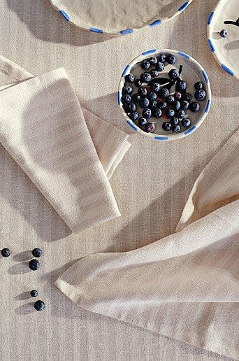 Jotex Serviette im 2er-Pack gestreift beige B/B: 45,0 x 45,0 cm - Bild 1