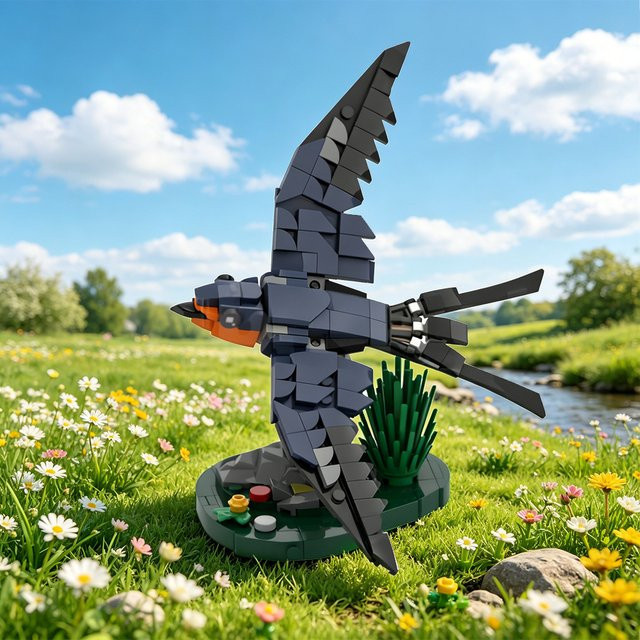 GOBRICKS Schwalben-Baukasten, Konstruktionsspielzeug, Tiere - Bild 1