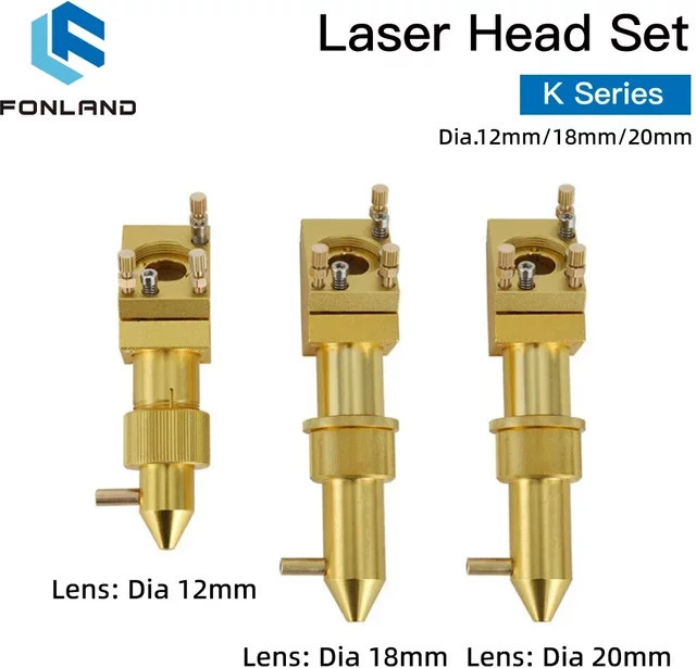 FONLAND K-Serie CO2-Mini-Laserkopf-Set D12 18 20 mit Objektiv für 2030 4060 K40 Lasergravur-Schneidemaschinen in Gold - Bild 1