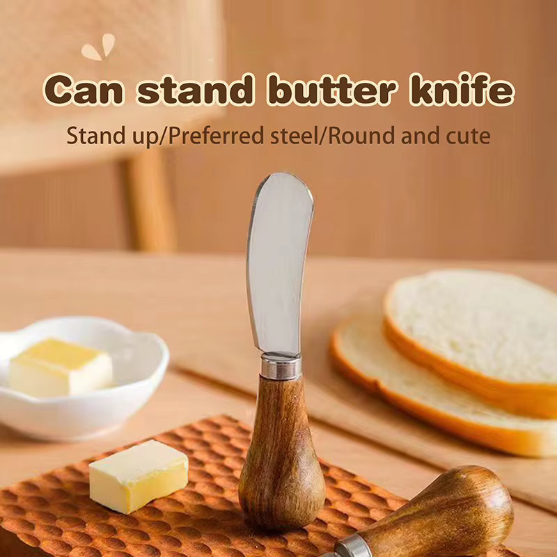 HUXUAN Käsemesser Set aus Edelstahl und Holz in Silber, 3-teiliges Käsebesteck mit Slicer, Cutter und Spachtel für deine Küche - Bild 2