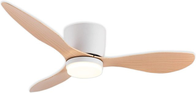 ElectroCN Nordischer Niedrigprofil-Deckenventilator mit Licht in Weiß - Bild 1