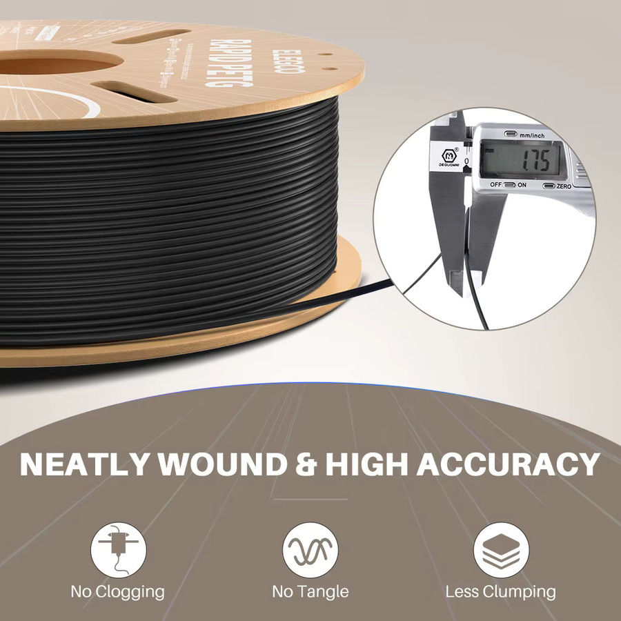 ELEGOO Rapid PETG Filament Grau, 1,75 mm, 1 kg, Hochgeschwindigkeits-3D-Druckerfilament für FDM-Drucker - Bild 4